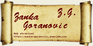 Žanka Goranović vizit kartica
